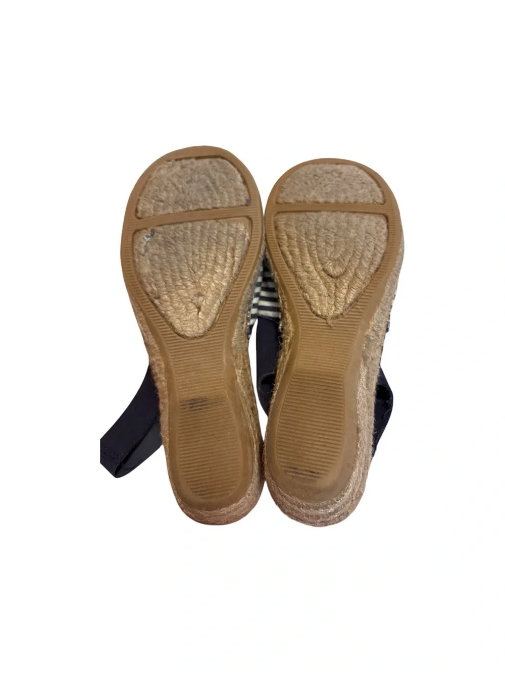 Cliffs by White Mountain Navy Stripe Espadrille Slingback Sandals 7.5